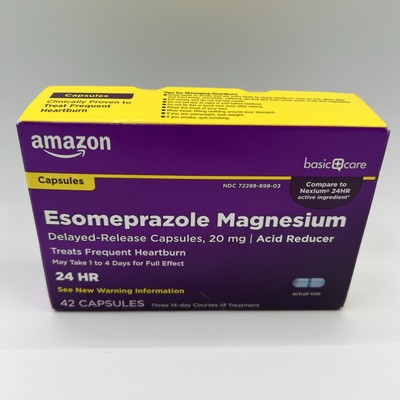 Amazon Basic Care Esomeprazole Magnesium Capsules - 20 mg  42 Count - Exp 6/26
