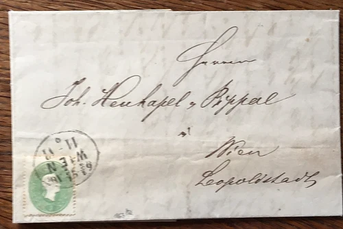 K.u.K.  Brief , WIEN mit Rechnung " Prevalier Eisenwerke ? Weltausstellung" 1863