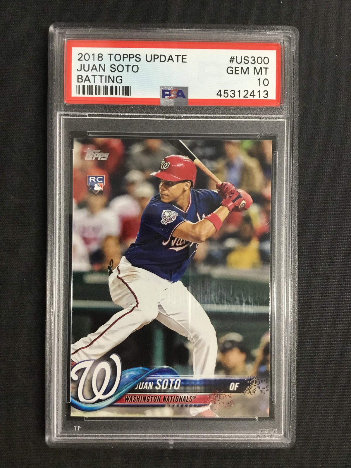 PSA 10 2018 Topps Update #US300 Juan Soto Washington Nationals Batting RC