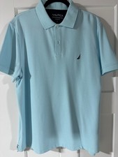 Nautica Performance Deck Polo Classic Fit-Light Blue-Size LARGE