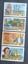 SÉRIE 4 TIMBRES HAUTE VOLTA 1978 JAMES COOK N° 459/462 NEUF**
