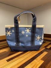 VINTAGE LL Bean Mini Snowflake Boat and Tote Canvas Bag RARE Made in USA