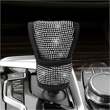 Bling Auto Gear Shift Knob Cover, Rhinestone Glitter Shifter Stick White