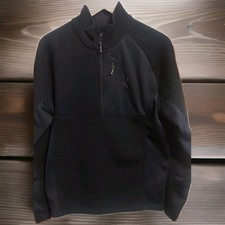 Spyder Outbound Black Core Sweater Size M Men's 1/4 Zip Pullover Waffle Pockets