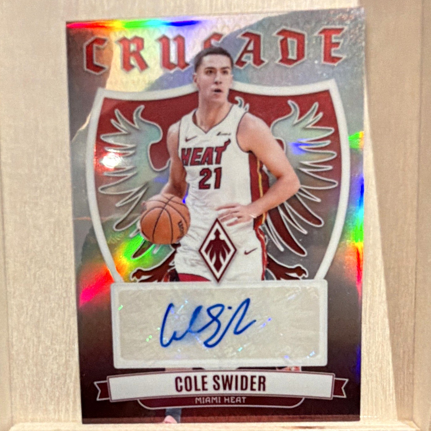 Panini Phoenix 2023-24 Cole Swider Crusade Signatures Auto CS-CSM Miami Heat