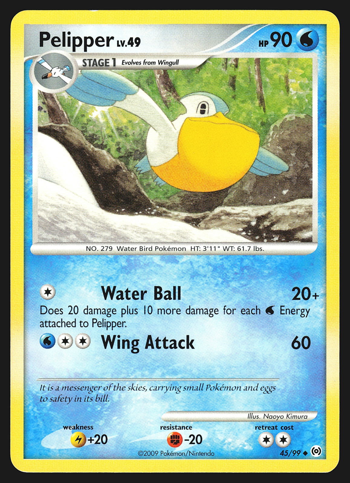 Pelipper 45/99 Platinum Arceus Pokemon Card LP