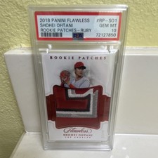 2018 Panini Flawless Shohei Ohtani Rookie Mem Ruby Pitching /20 RP-SO1 PSA 10 