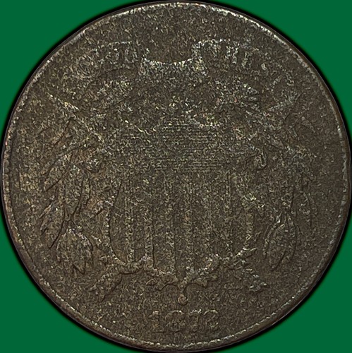 1872 Two Cent Piece Very Fine VF Coin, Corrosion #45619