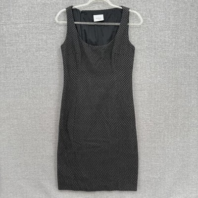 Akris Punto Dress Womens 4 Black Gray Sleeveless Textured Sheath Lined