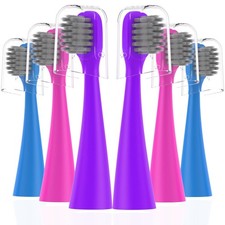 Toothbrushes 1 Count Pack of 6 , Tri-color Set Blue, Purple, Pink 