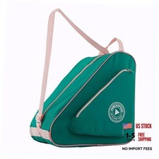 HEXIFUL Skate Bag for Ice, Inline, Roller Quad Skates - Kids Green/Pink