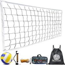 Portable Outdoor Volleyball Net for Backyard,Soft Beach Volleyball Set with P...