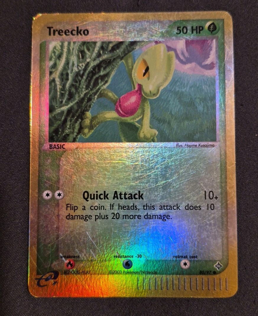 Treecko 80/97 EX Dragon Reverse Holo Common English Basic HP 50 2003 MP