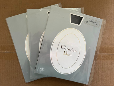 Set mit 3 Paar echten Dior Couture Strümpfen schwarz Größe 1 und 2