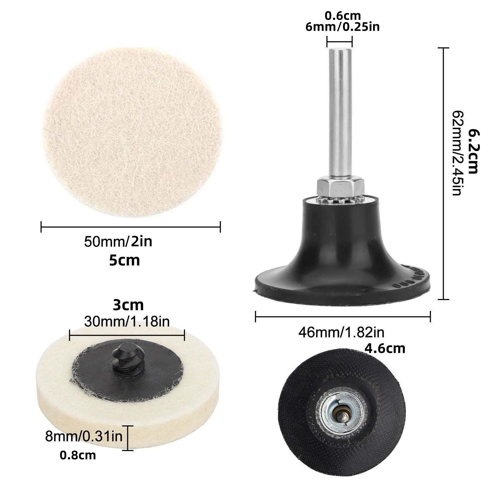 New 2-inch Disc Polishing Buffing Pads with a corrosion-resistant steel shank