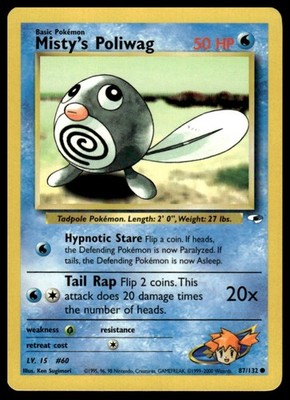 Misty's Poliwag Gym Heroes 087/132 NM Pokemon TCG