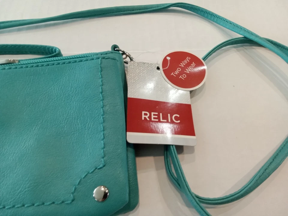 Cartera Bandolera Relic Ocean Blue Aqua Muñequera Dos Maneras de Usar Correa Desmontable Nueva Foto 2 de 4