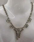 Vintage Rhinestone Baguette Necklace, Shiny Dangle Necklace — photo 1