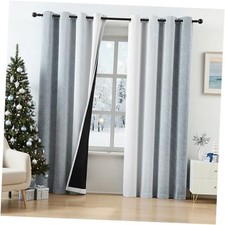 Ombre Grey Full Blackout Curtains 63 inches 52"W x 63"L Pack of 2 2pcs Grey