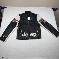 Jeep Sports X Forever 21 Motorbike Vegan Leather Jacket Moto Jacket Size M Rare