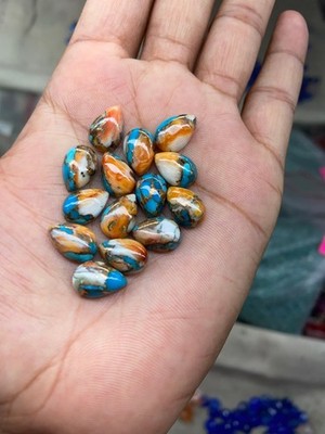 5x7mm Oyster Copper Turquoise Natural Pear Cabochon Loose Gemstone