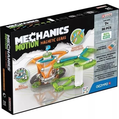 Invento 507091 - Geomag Mechanics Motion Magnetic Gears 96 pcs, Kugelbahn mit Za