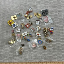 30+ Vintage Pinback Button Lot Enamel Lapel Pins Olympics Eagle Coca Cola