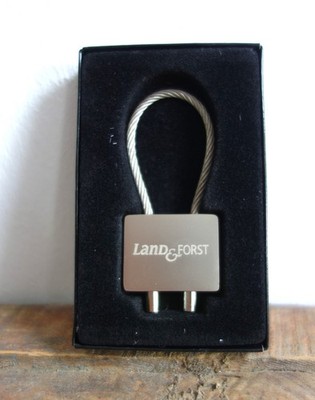 Vintage LAND & FORST Werbe-Schlüsselanhänger 90er J. * Jäger Landwirt Werbung