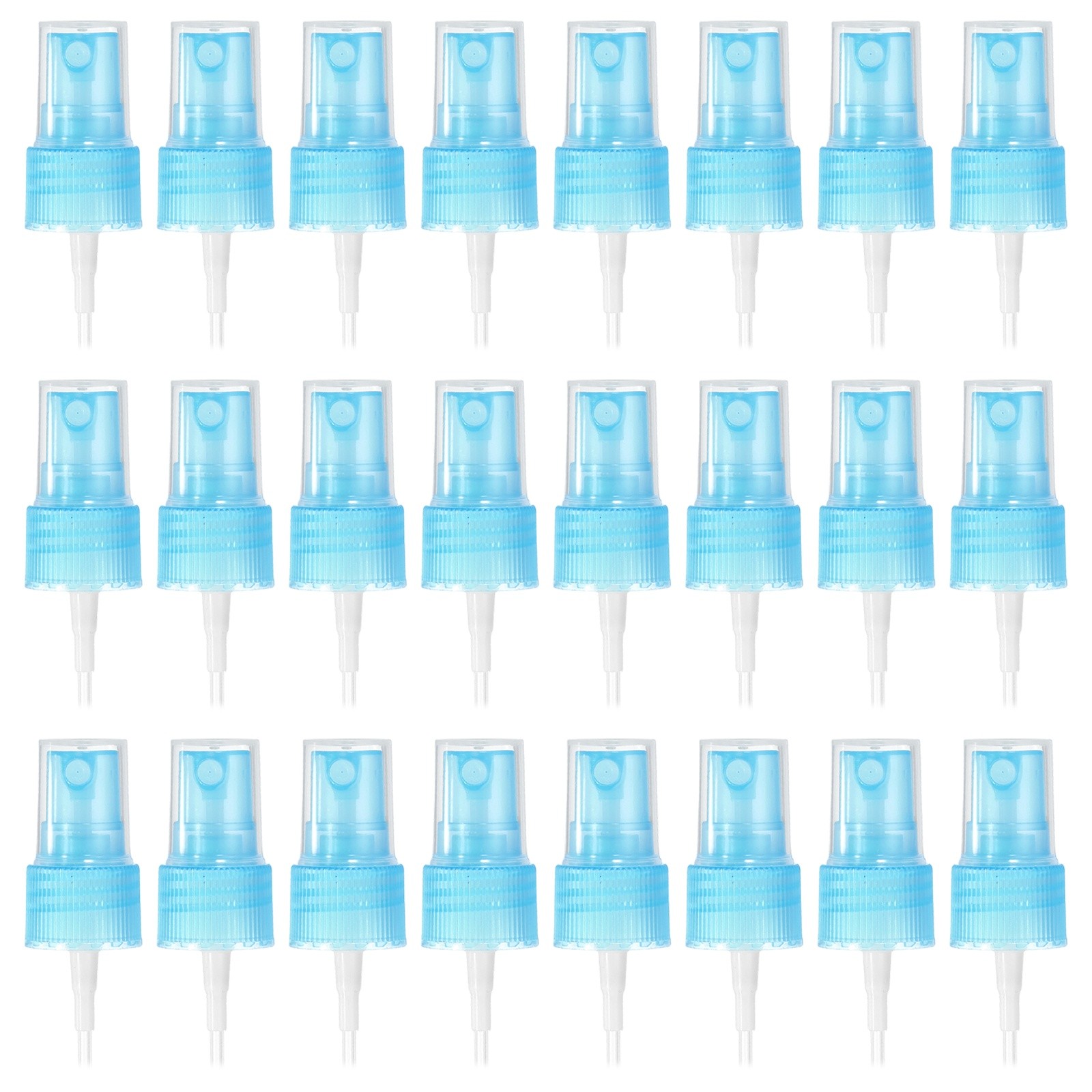 24 Pcs Blue Spray Bottle Top, 20/410 Fine Mist Sprayer Stripe Plastic Top