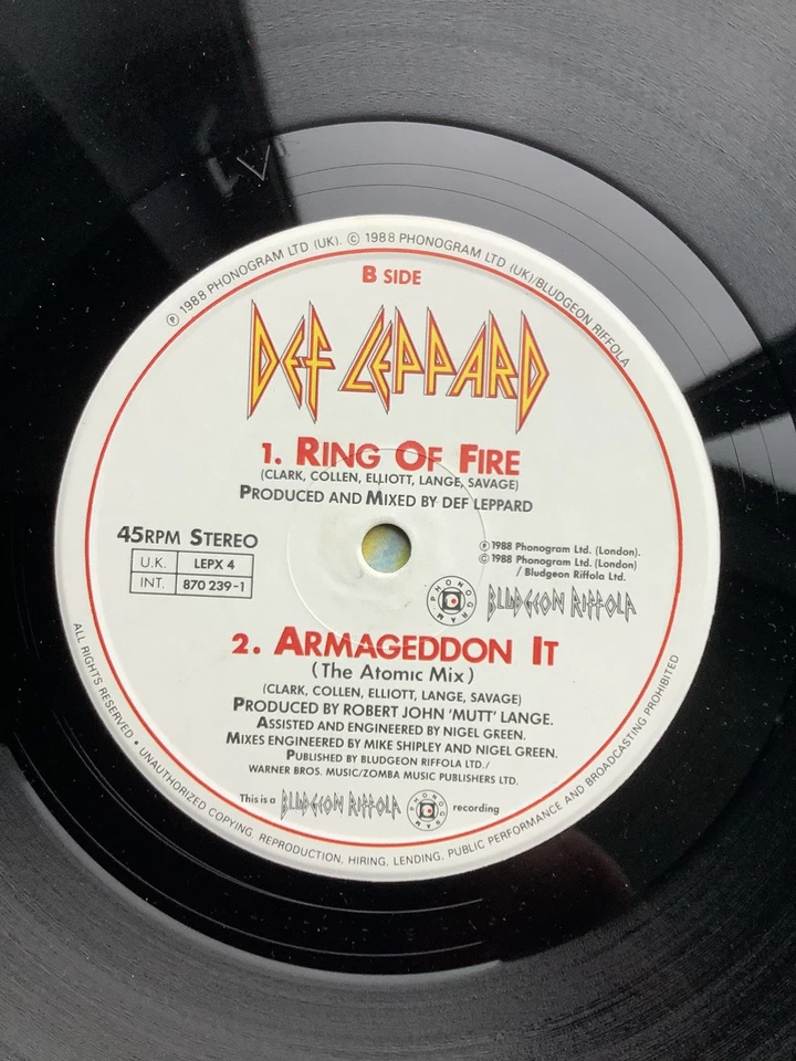 DEF LEPPARD - ARMAGEDDON IT . 12” single - Image 3 of 4