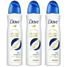 3 Pack Dove Advanced Care Original 72 Hour Antiperspirant Spray for Women 150 ml