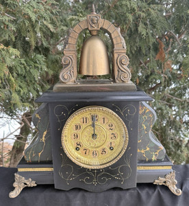 Antique C 1901 Gilbert CERFEW Bell Top Mantle Clock - ALL ORIGINAL - SEE VIDEO