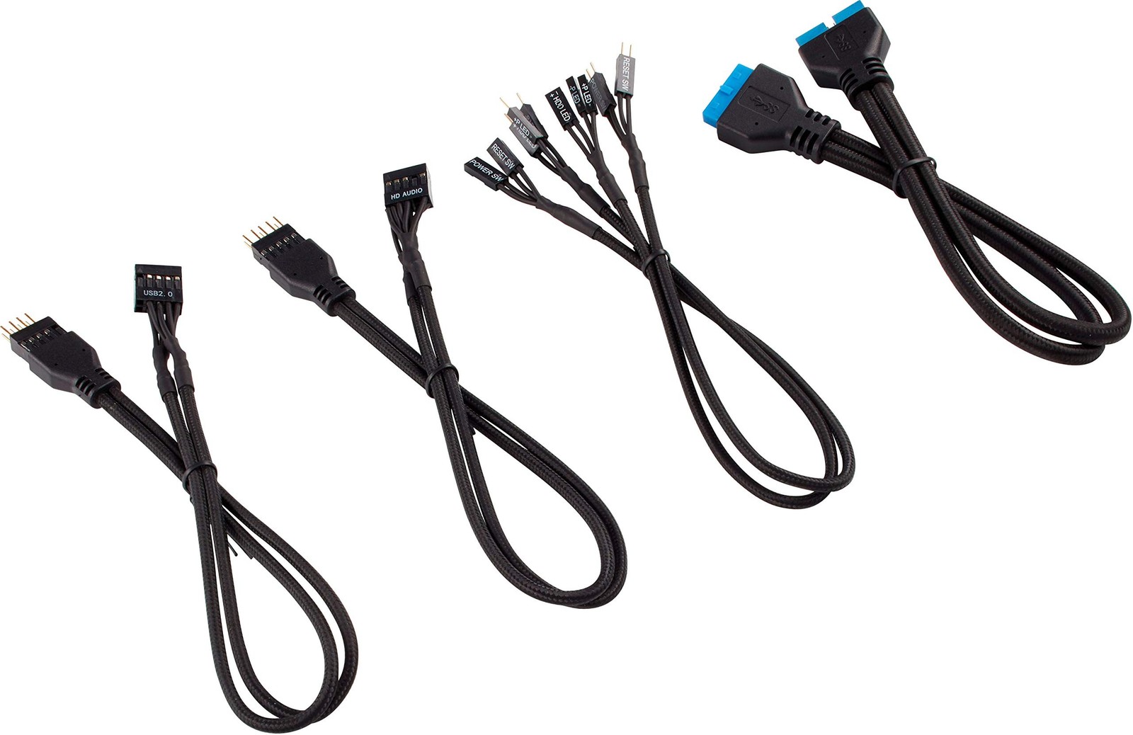 Corsair Noir Kit D'extension Gainé Pour Panneau Avant (30 Cm) - Neuf - Image 2