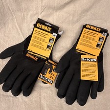 LOT OF 2 PAIRS- DEWALT DPG737M 2-in-1 CWS Thermal Gripper Work Gloves Nylon