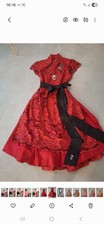 Rotes Seidensatin Dirndl mit Franz. Spitze Gr. 40 /42