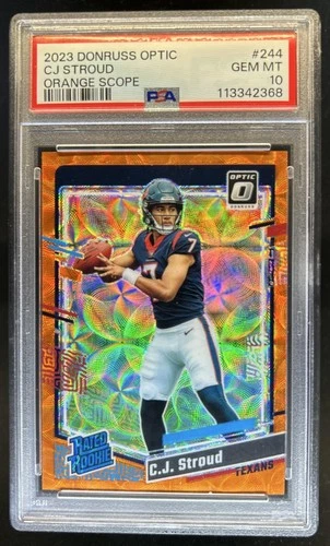 2023 Donruss Optic C.J. Stroud Orange Scope Prizm RC Rated Rookie #/79 PSA 10