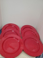 Enamel Red Speckled Plates Set 6 Pieces  Camp...