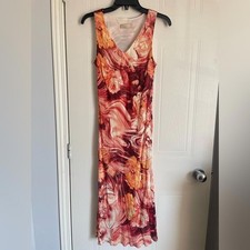 Terra Nostra Whimsigoth Midi Dress Size 8 Vintage Mesh Abstract Y2K Grunge