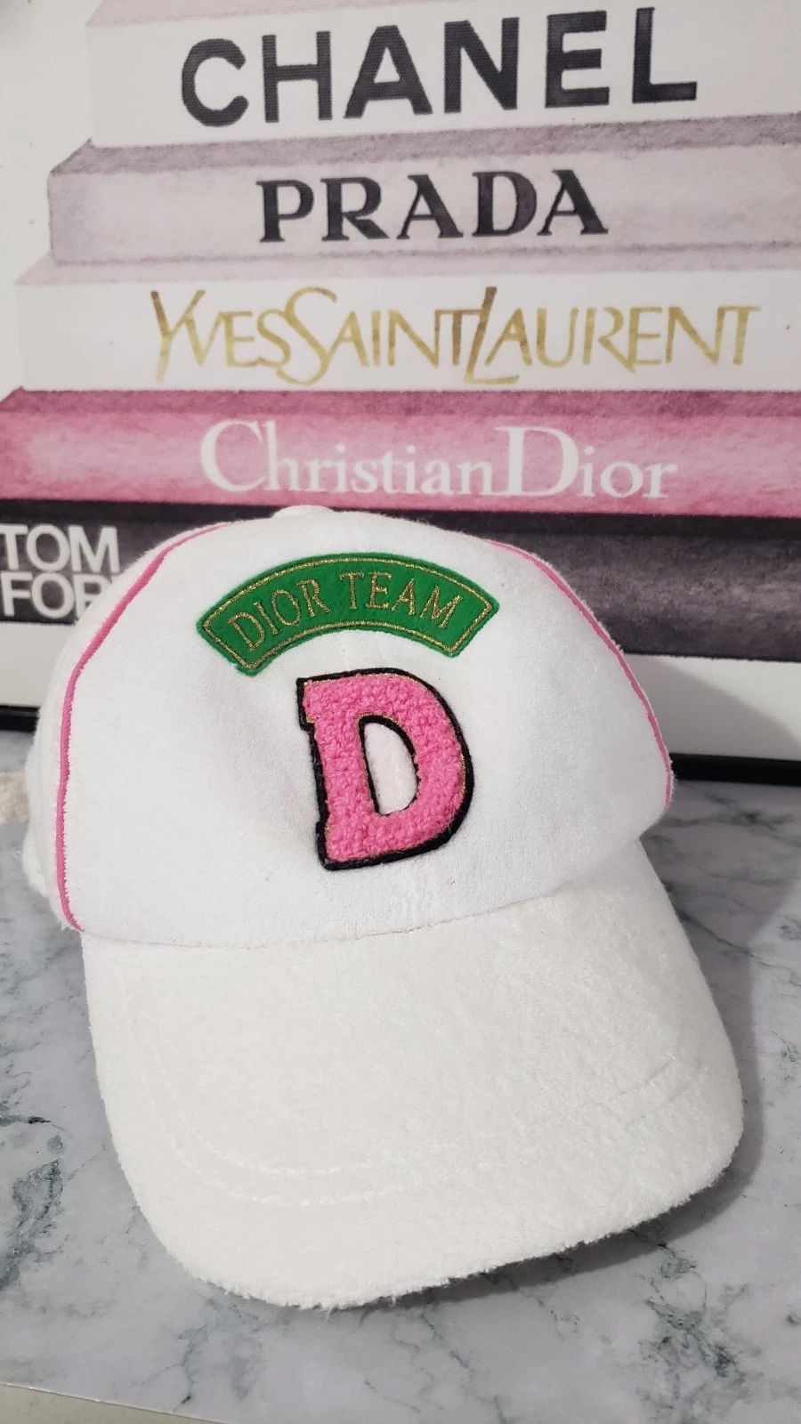 Casquette tissu éponge vintage Christian Dior équipe Dior John Galliano année 2000