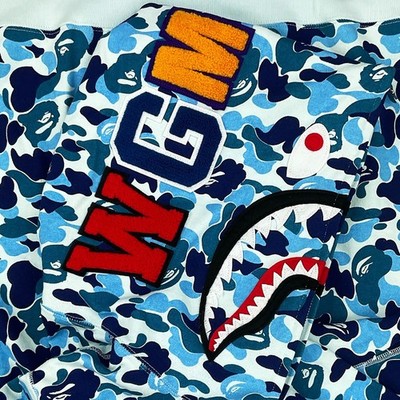 BAPE ABC Camo Shark WGM Full Zip Hoodie Blue | A Bathing Ape | eBay