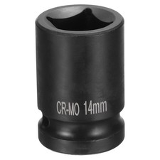 4 Point Square Socket 1/2" Drive 14mm Metric CR-MO Square Impact Wheel Socket