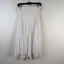 Whimsigoth Fairy Angelcore Asymmetrical Skirt White Sz XS/S Mesh Semi Sheer Boho