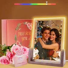 Light Up Picture Frame 5x7 with Led Clor-Changing- Cute Photo Frame Gifts for...