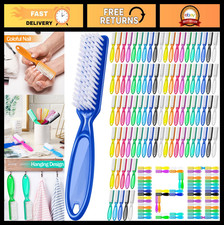 120 Pcs Nail Brush Set - Soft  Stiff Bristles for Fingernail  Toenail Cleaning