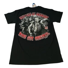 Three Stooges of Anarchy T-Shirt Men’s Small Black 2012 Wise Guy Graphic Tee NWT