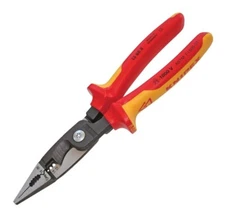 Knipex 8" VDE Electrical Installation Pliers Insulated Long Nose Cut Strip 13888