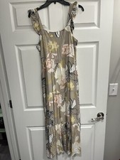 Tribal Women’s Small Petite Square Neck Lined Maxi Shift Dress Floral