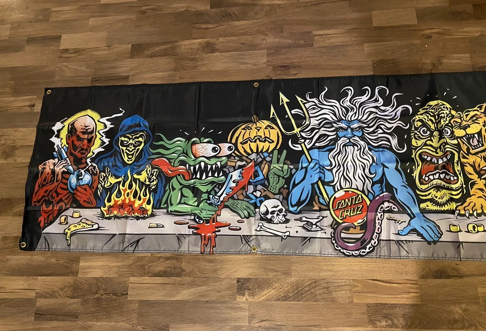 Gebrauchte Santa Cruz Abendmahl Flagge - Banner - Roskopp Jessee Screaming Hand - Bild 2 von 3