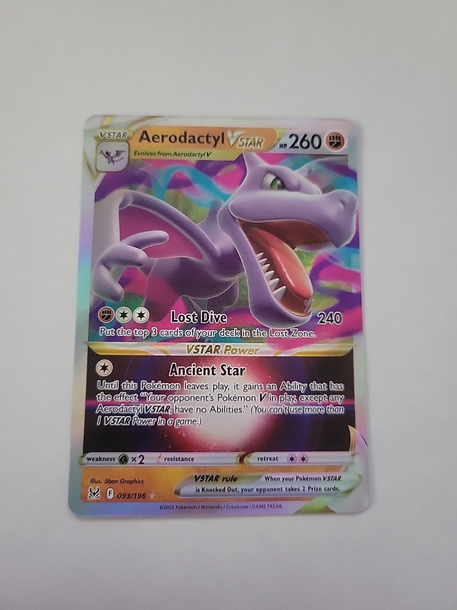 aerodactyl vstar pokemon card price HR Japanese your opponent takes 2 Prize cards. AERODACTYL VSTAR 093/196 LOST ORIGIN