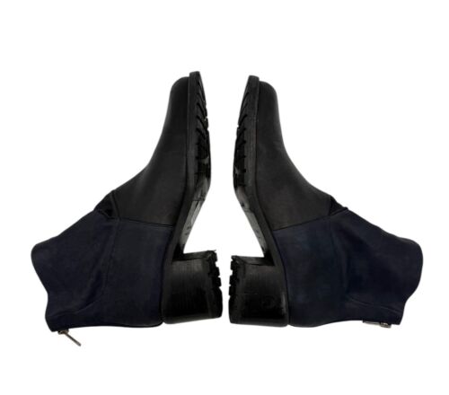 LD Tuttle Boots Size 8 Black Leather Button Zip Up Ankle Bootie Made in Italy - Picture 7 of 13